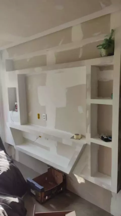 rack tv drywall: rack de sala em drywall