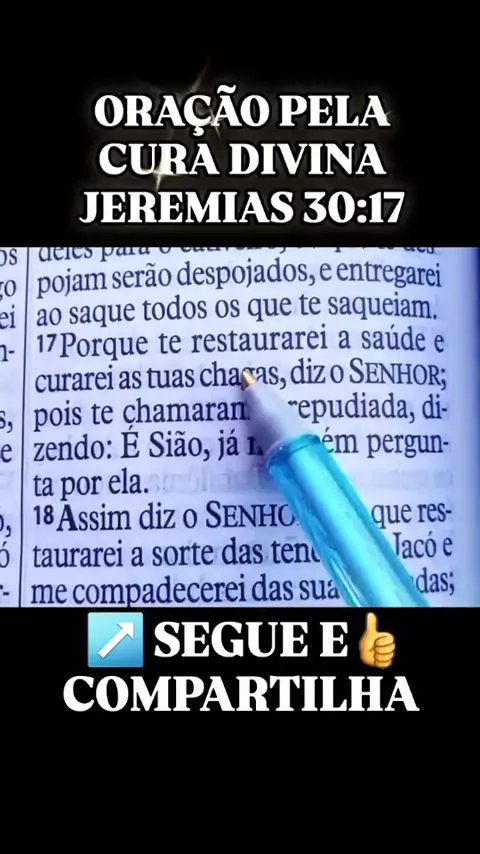 ORAÇÃO PELA CURA DIVINA JEREMIAS 30:17